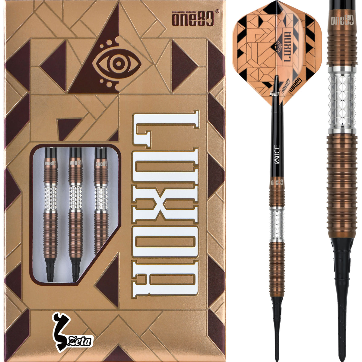 One80 Luxor Darts - Soft Tip - 90% Tungsten - Zeta - 18g