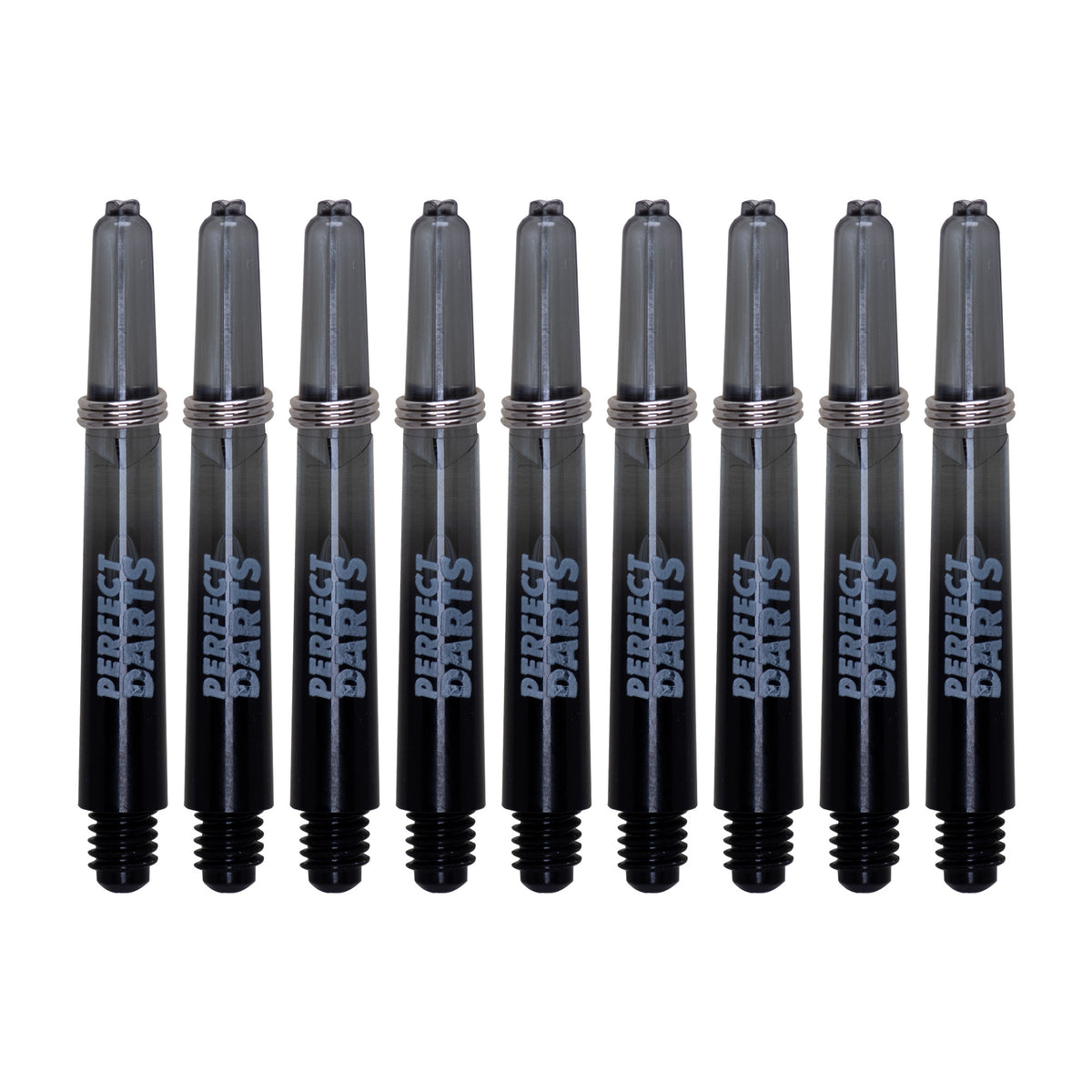Perfect Darts - Two Tone Shafts - Polycarbonate - Black & Grey - Tweenie - 3 Sets Pack