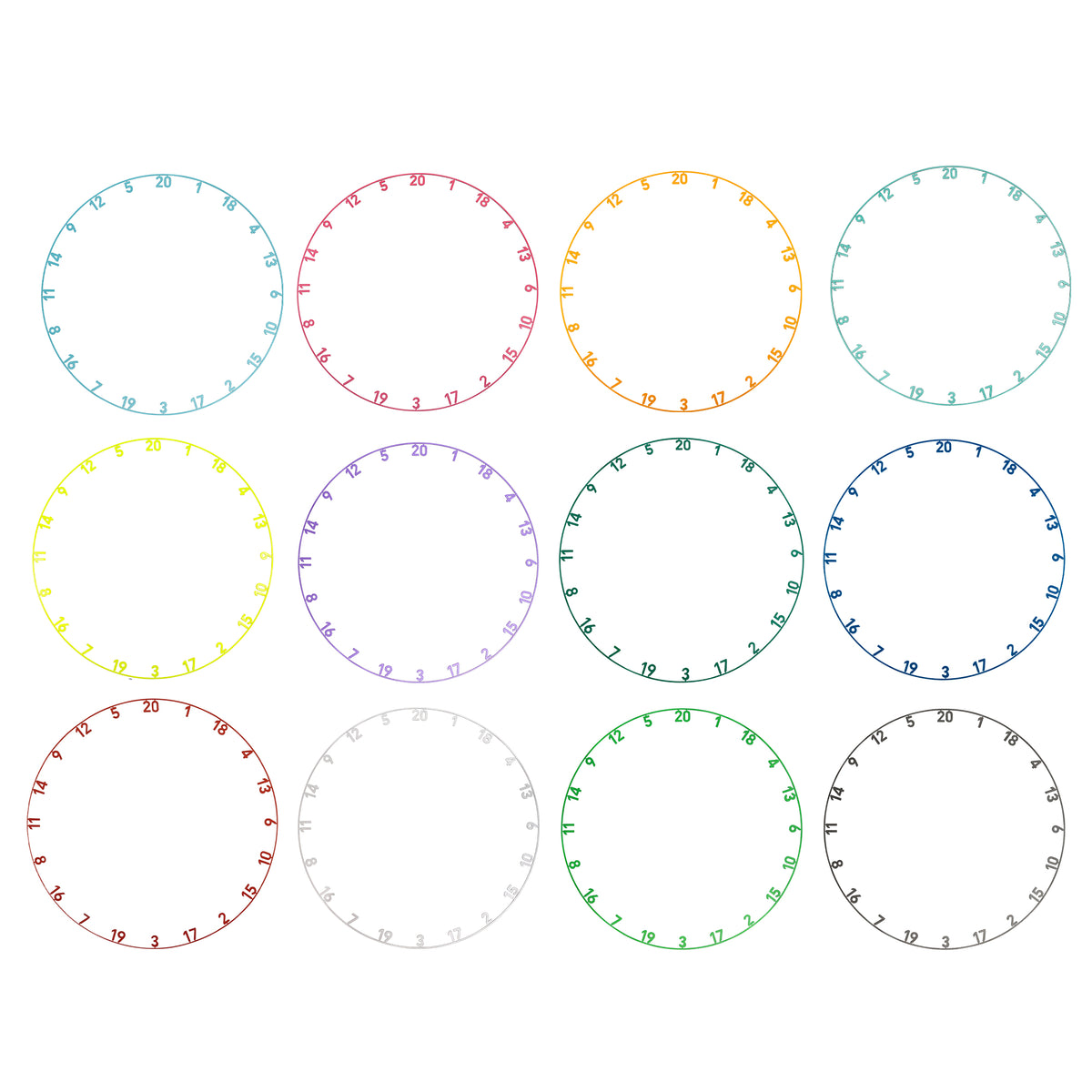 Precise 180 Number Ring - One-Piece - Colours