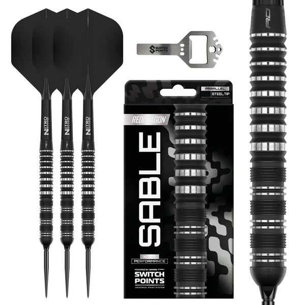 Red Dragon Sable Darts - Steel Tip - 90% Tungsten - Parallel