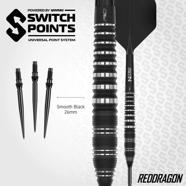 Red Dragon Sable Darts - Steel Tip - 90% Tungsten - Torpedo
