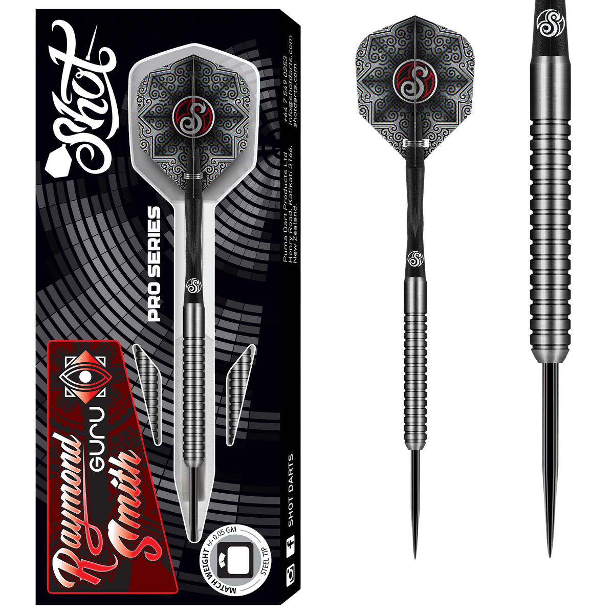 Shot Pro Series Darts - Steel Tip - 90% Tungsten - Raymond Smith - 22g