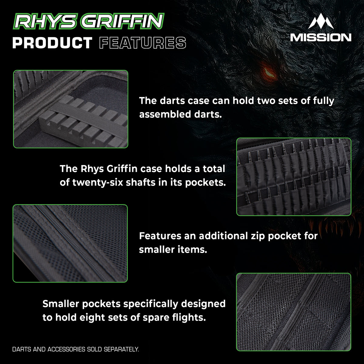 Mission Darts Players- EVA Dart Case - Rhys Griffin