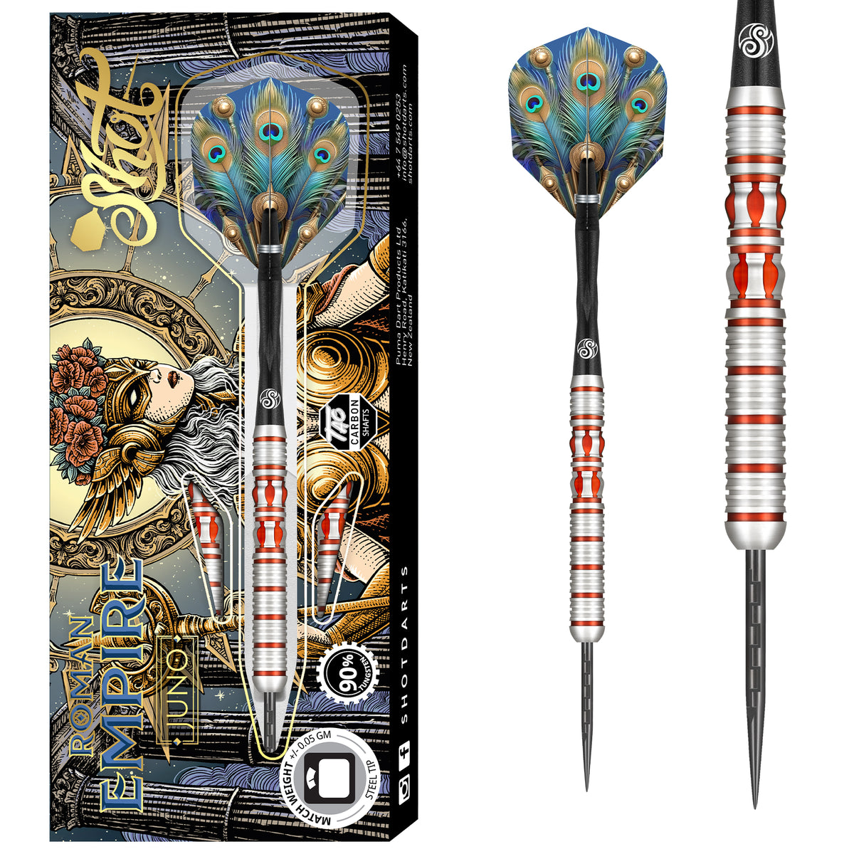 *Shot Roman Empire Darts - Steel Tip - 90% Tungsten - Juno