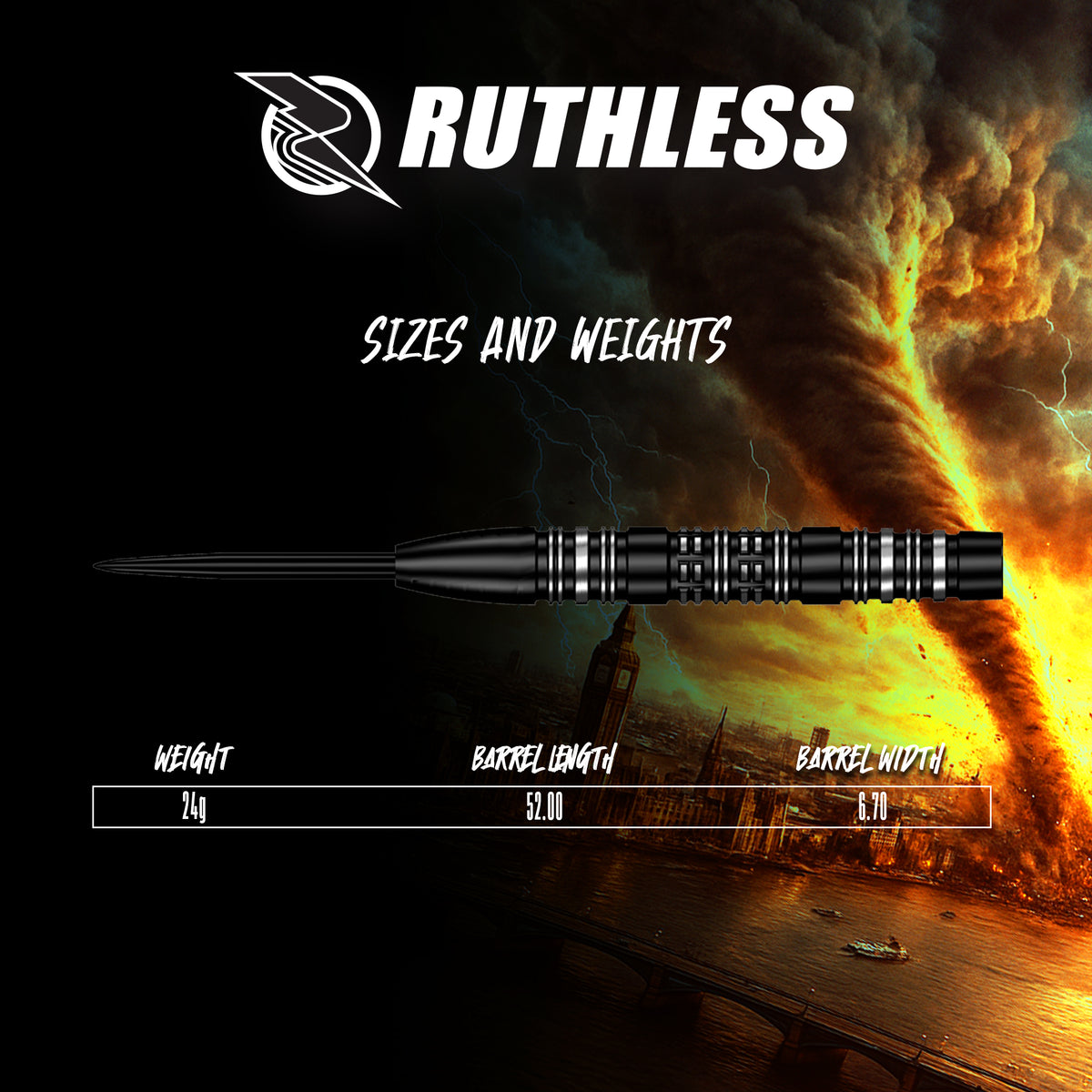 Ruthless Tornado Darts - Steel Tip - 90% Tungsten