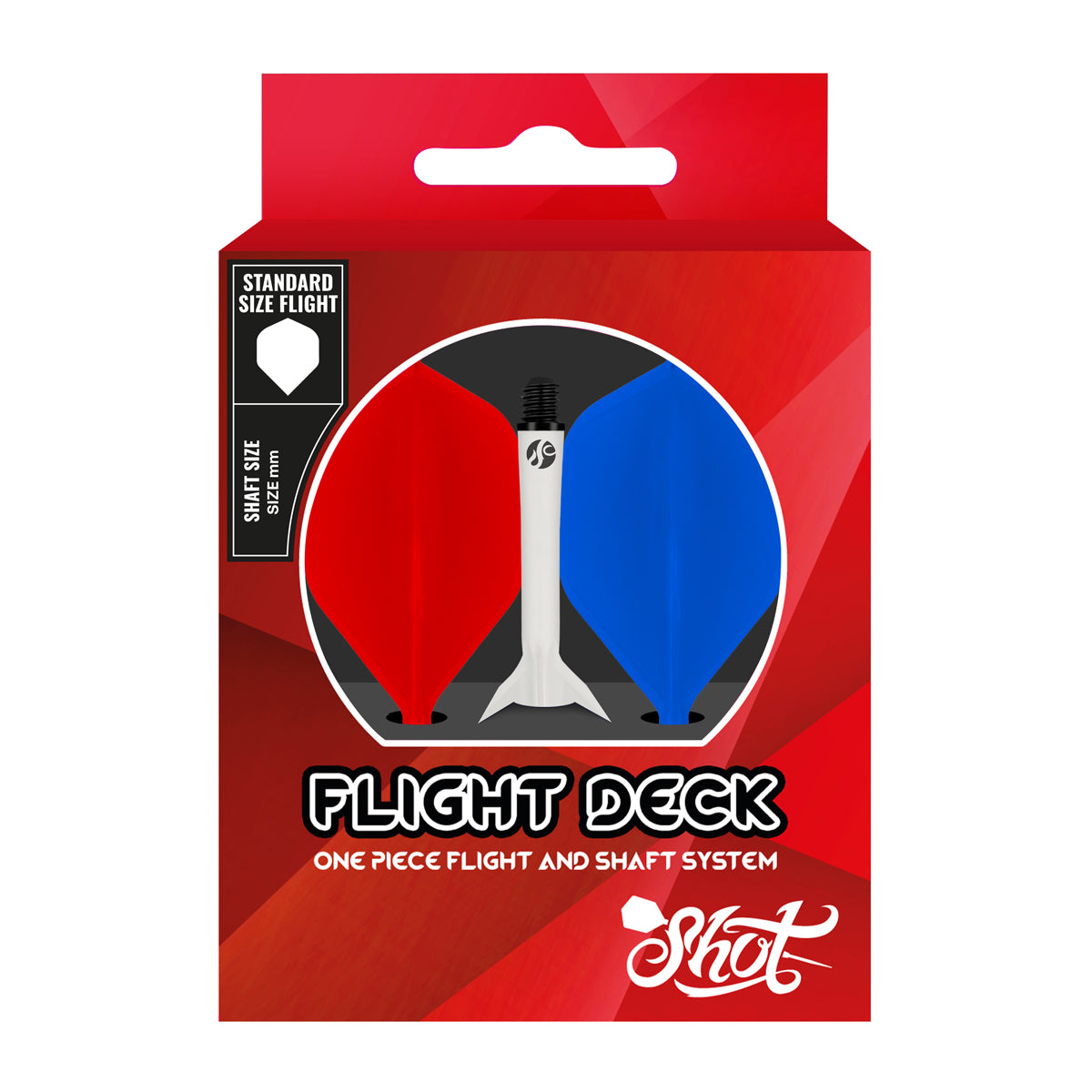 Shot Flight Deck - One Piece Dart Flight and Shaft System - Tricolor
