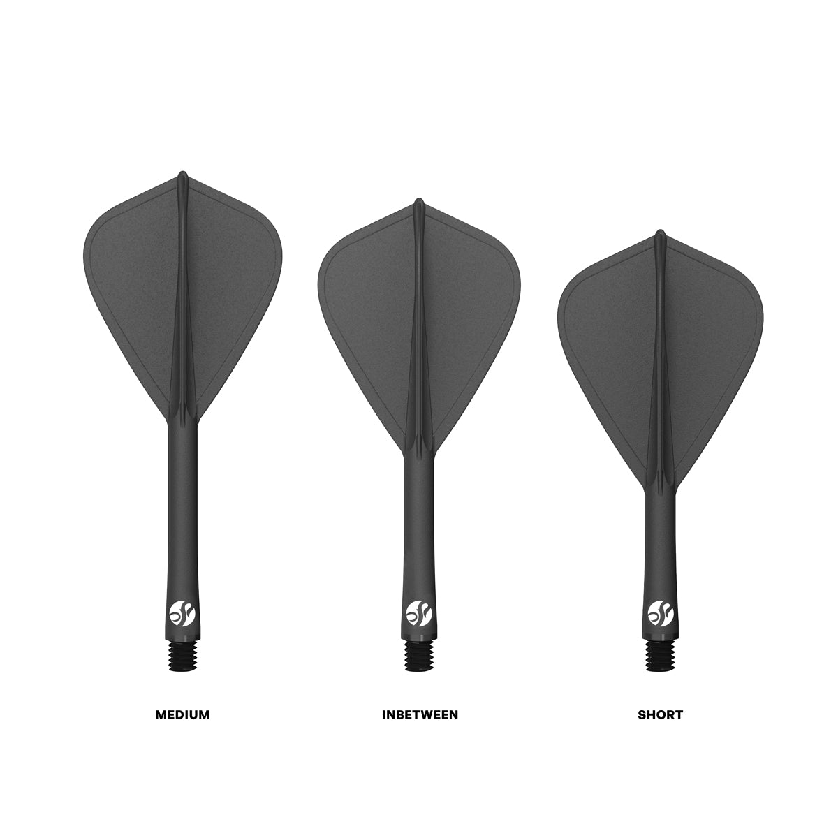 Shot Flight Deck - One Piece Dart Flight and Shaft System - Kite - Black