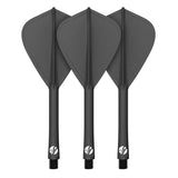 Shot Flight Deck - One Piece Dart Flight and Shaft System - Kite - Black