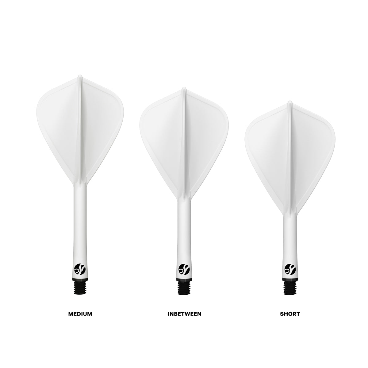 Shot Flight Deck - One Piece Dart Flight and Shaft System - Kite - White