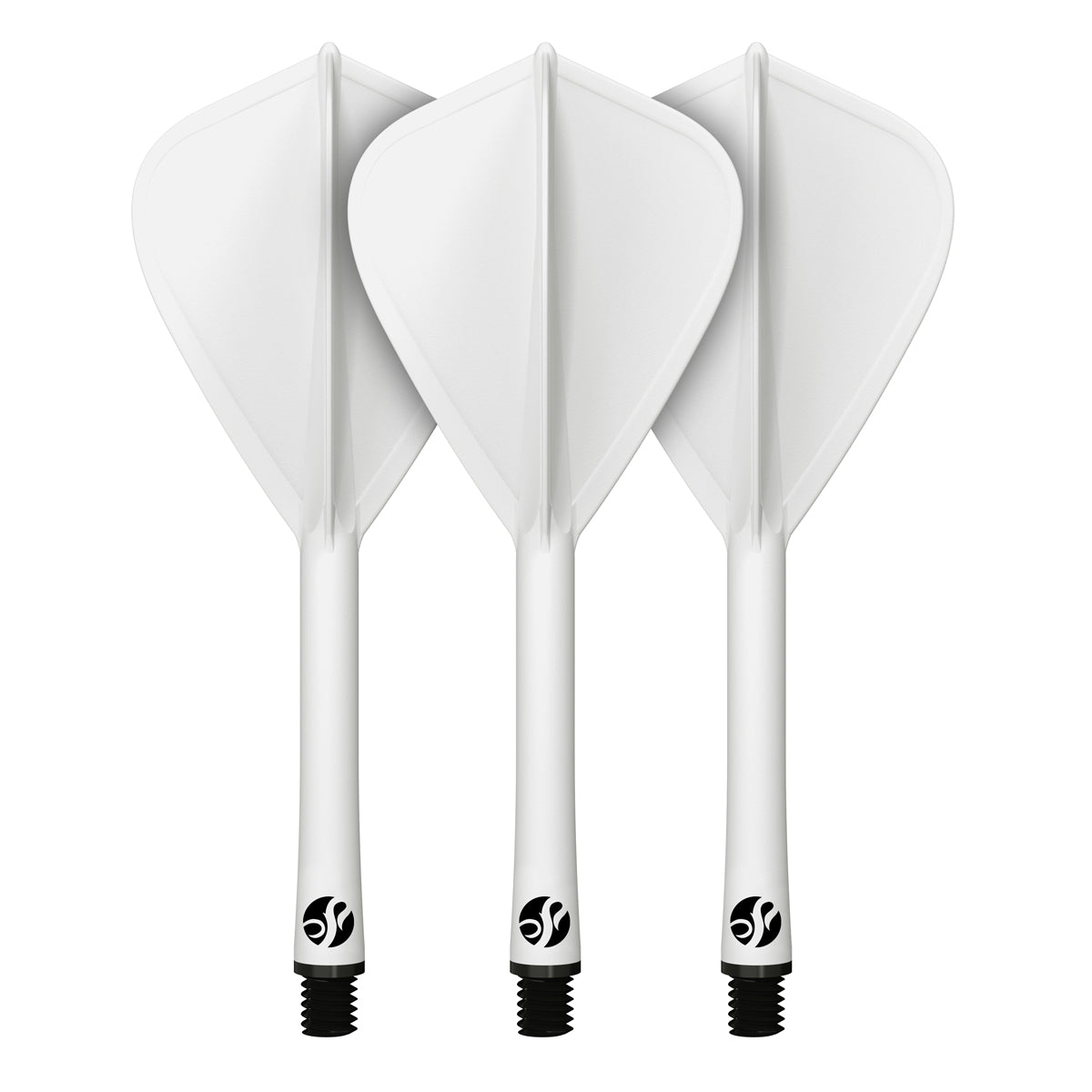 Shot Flight Deck - One Piece Dart Flight and Shaft System - Kite - White