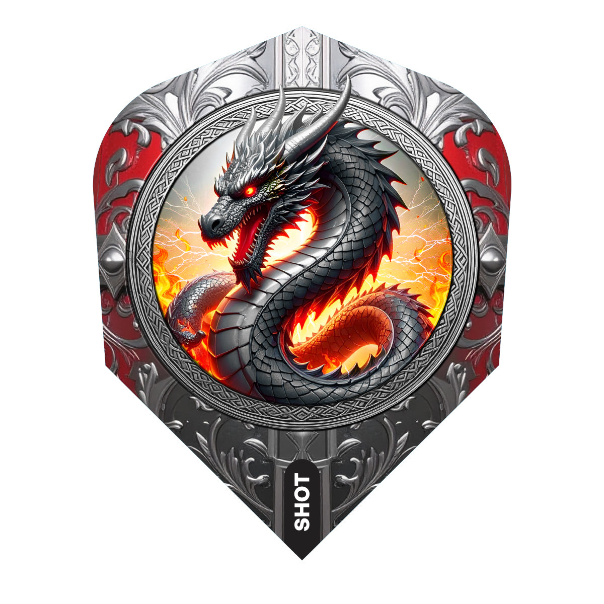 Shot Future Knights Dart Flights - 100 Micron - Standard No6 - The Dragon