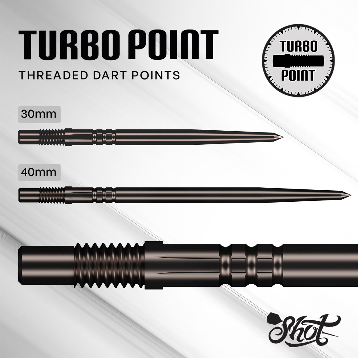 Shot Turbo Dart Points - Steel Tip