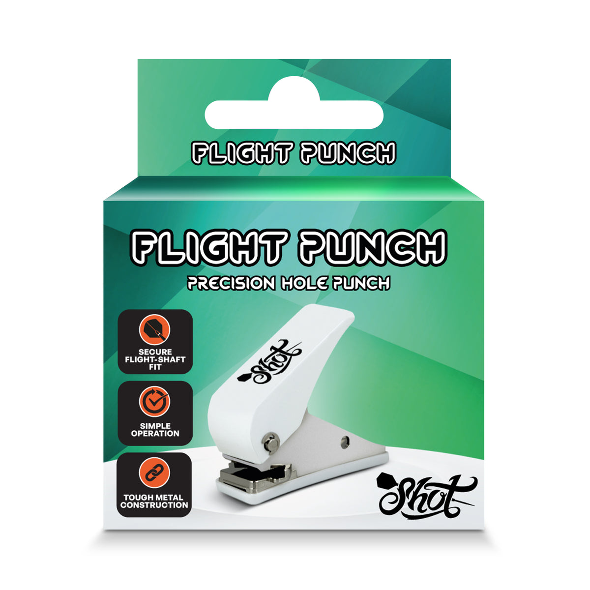 Shot Flight Punch - Precision Hole Punch - White