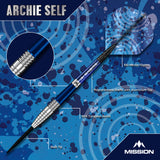 Mission Archie Self Darts - Steel Tip - 90% Tungsten - Blue & Silver