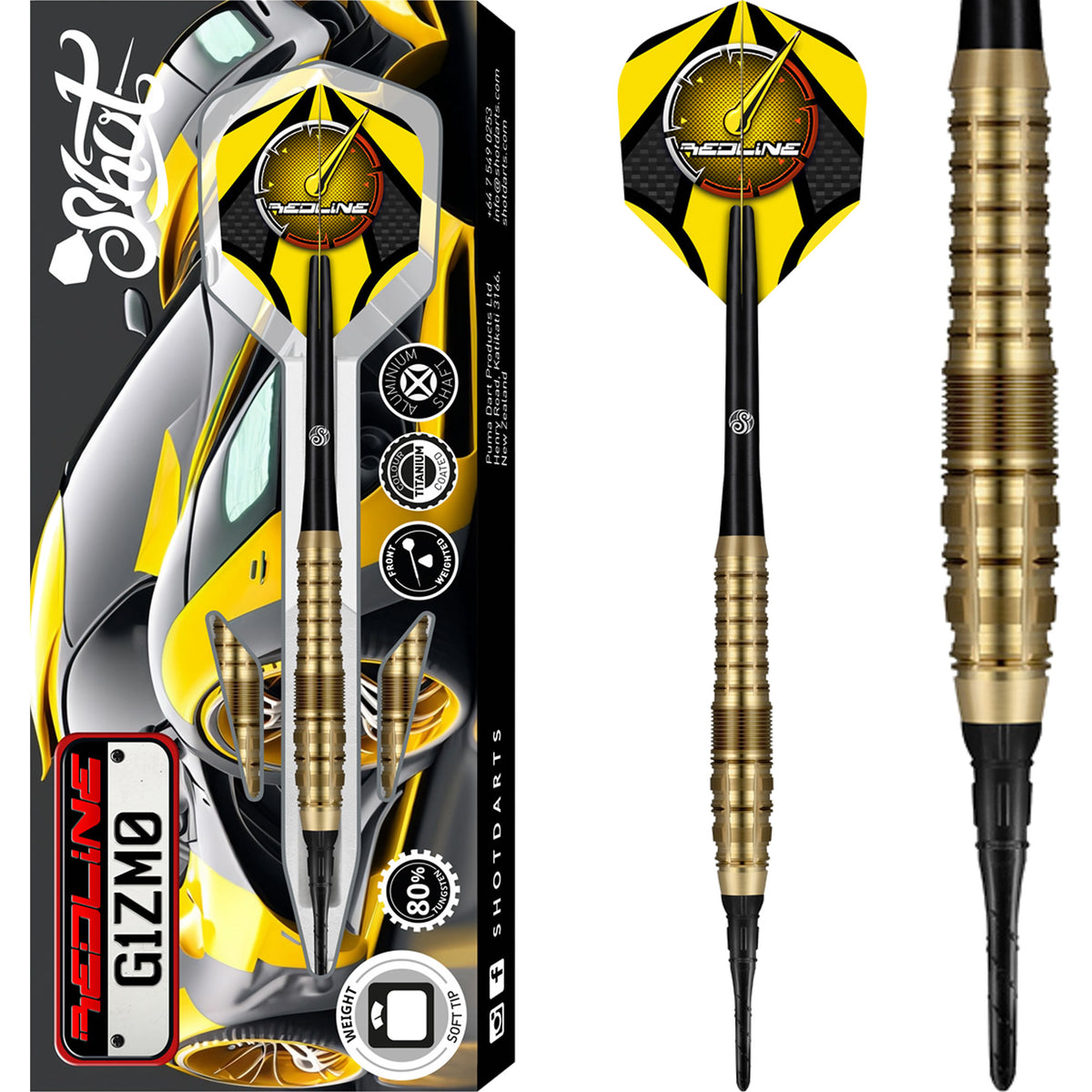 *Shot Redline Darts - Soft Tip - 80% Tungsten - G1ZM0 - 20g