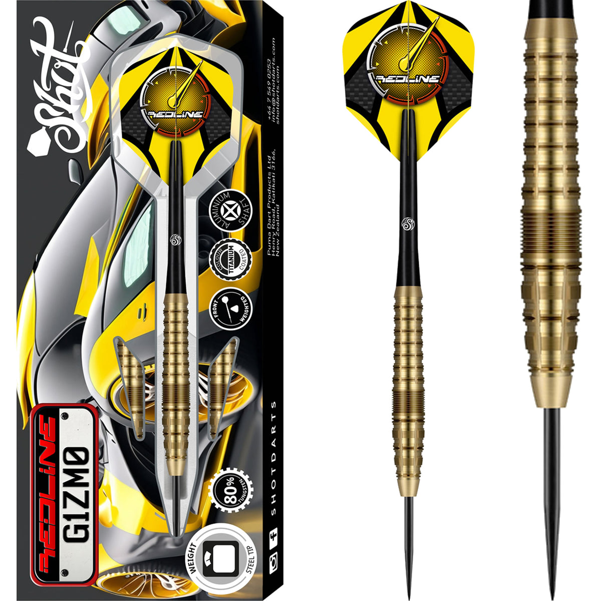 Shot Redline Darts - Steel Tip - 80% Tungsten - G1ZM0