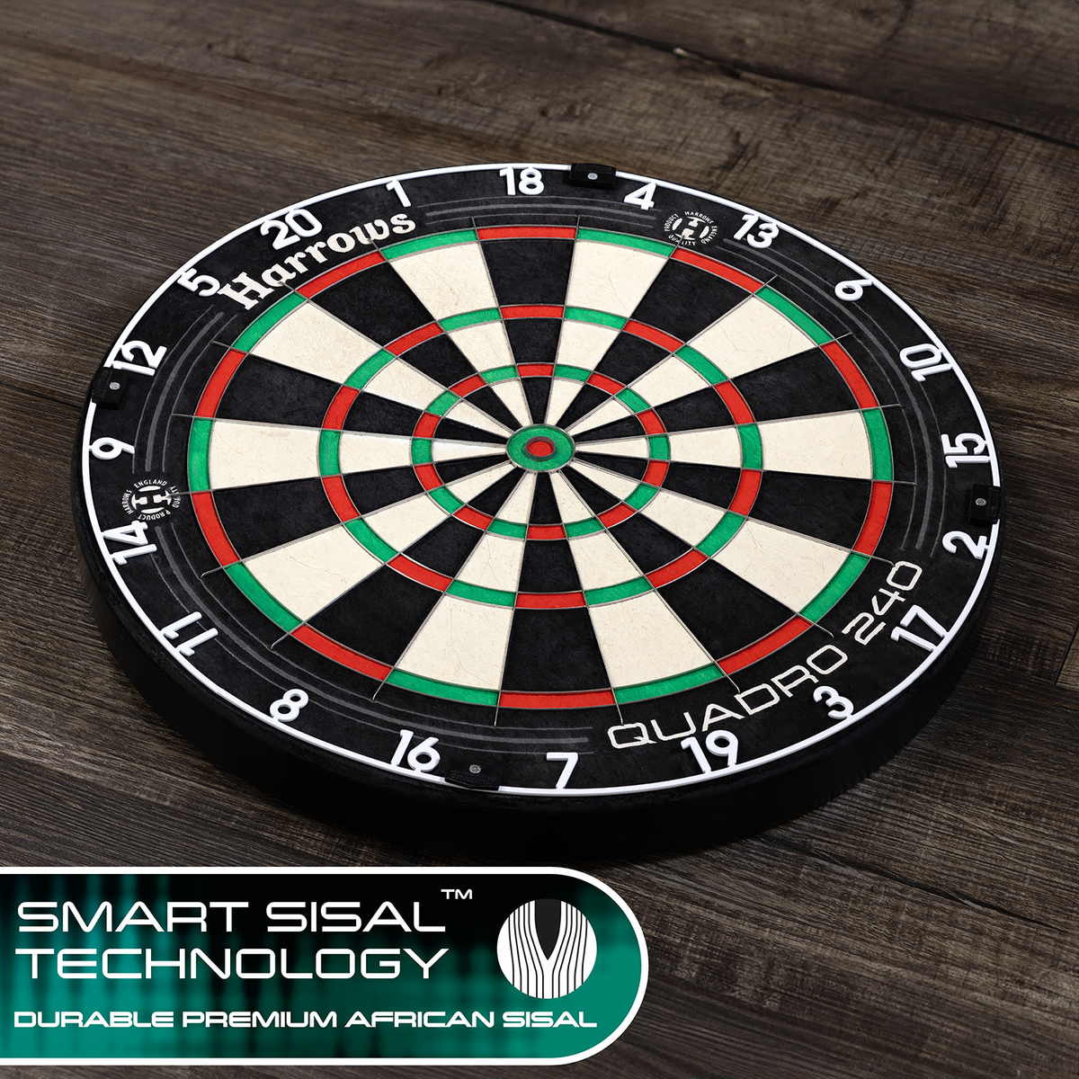 *Harrows Quadro 240 Dartboard - Professional - African Sisal