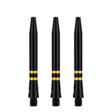 One80 TC Alu Dart Shafts - Regrooved Stems - Black & Gold