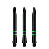One80 TC Alu Dart Shafts - Regrooved Stems - Black & Green