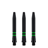 One80 TC Alu Dart Shafts - Regrooved Stems - Black & Green