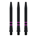One80 TC Alu Dart Shafts - Regrooved Stems - Black & Purple