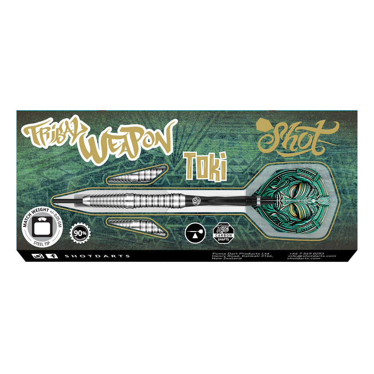 Shot Tribal Weapon Darts - Steel Tip - 90% Tungsten - Toki