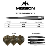 Mission Saturn Darts - Steel Tip - 90% Tungsten - Titan