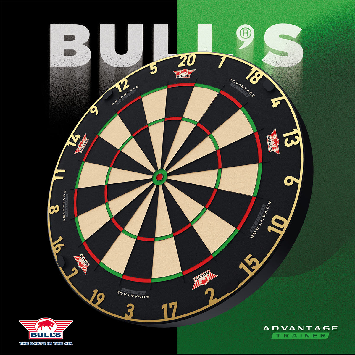 Bulls Advantage Gold Trainer Dartboard - Thinner Doubles & Trebles