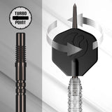 Shot Turbo Dart Points - Steel Tip - Shadow Black