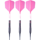 Cuesoul Engine V5 Darts - Soft Tip - 90% Tungsten - Hope Ring - Pink