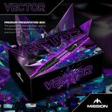 Mission Vector Darts - Steel Tip - 95% Tungsten - Black PVD & Purple Electro