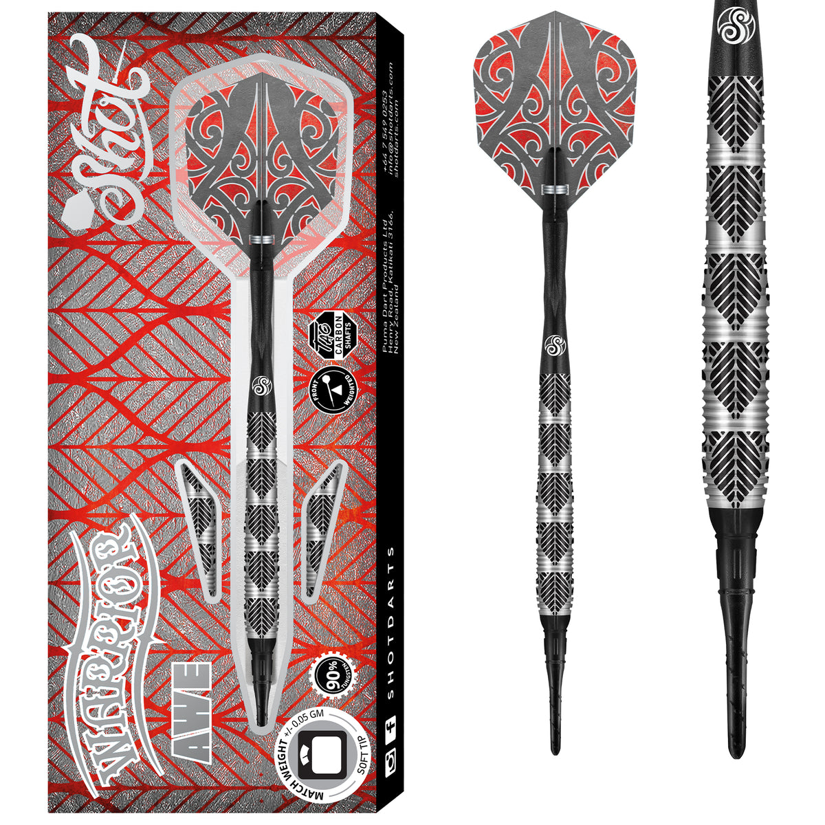 *Shot Warrior Darts - Soft Tip - 90% Tungsten - Awe