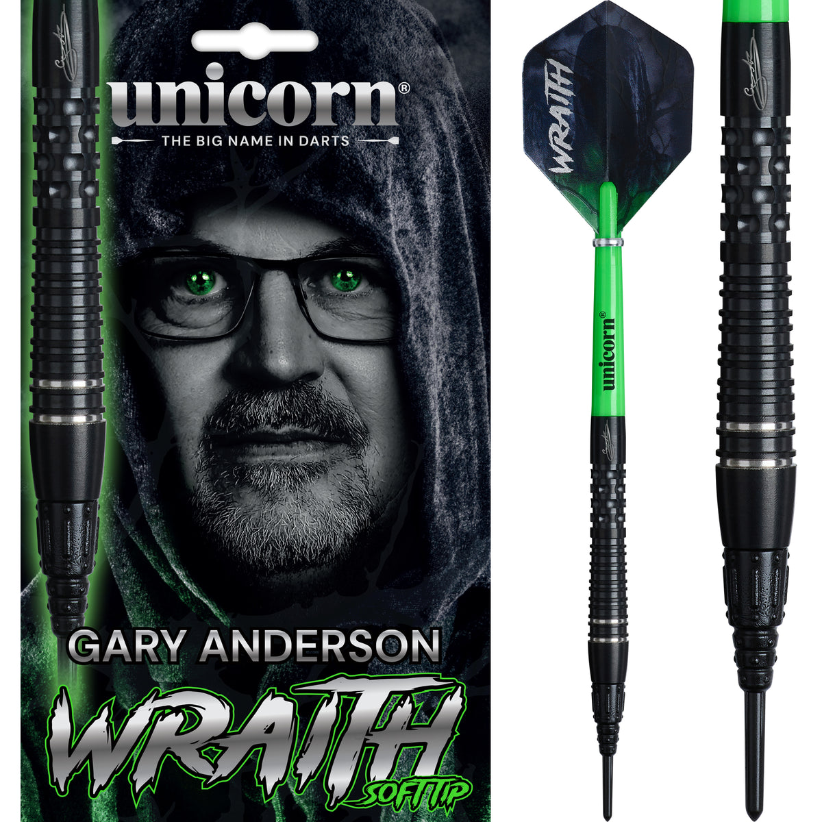 Unicorn Wraith Darts - Soft Tip - 90% Tungsten - Gary Anderson - Phase 6
