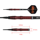 One80 Vaelkris Darts - Soft Tip - 90% Tungsten - V02 - 18g