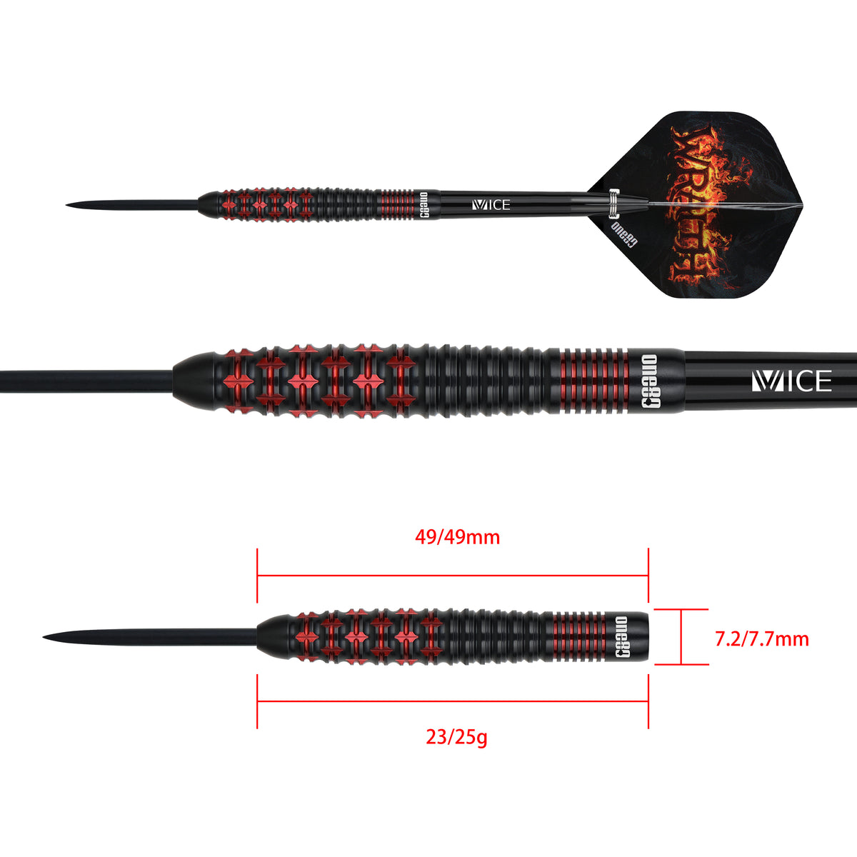 One80 Vaelkris Darts - Steel Tip - 90% Tungsten - V03