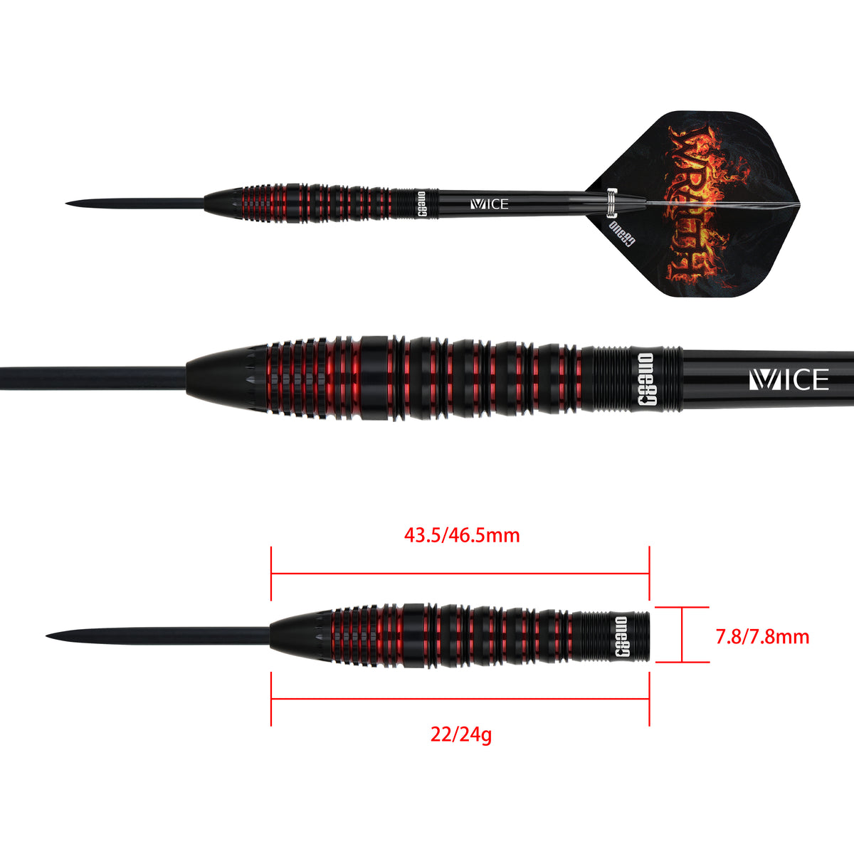 One80 Vaelkris Darts - Steel Tip - 90% Tungsten - V04