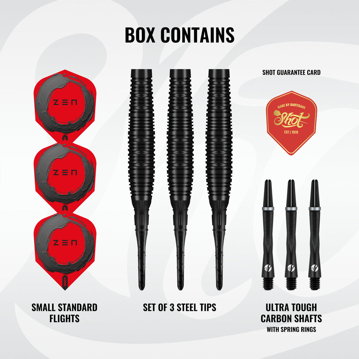 Shot Zen Darts - Soft Tip - 90% Tungsten - Bomber