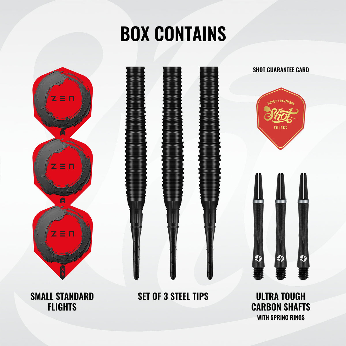 Shot Zen Darts - Soft Tip - 90% Tungsten - Torpedo