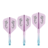 Caliburn SUP Flights - Moulded Shaft and Flight -  Standard No6 - Dragon - Blue & Purple