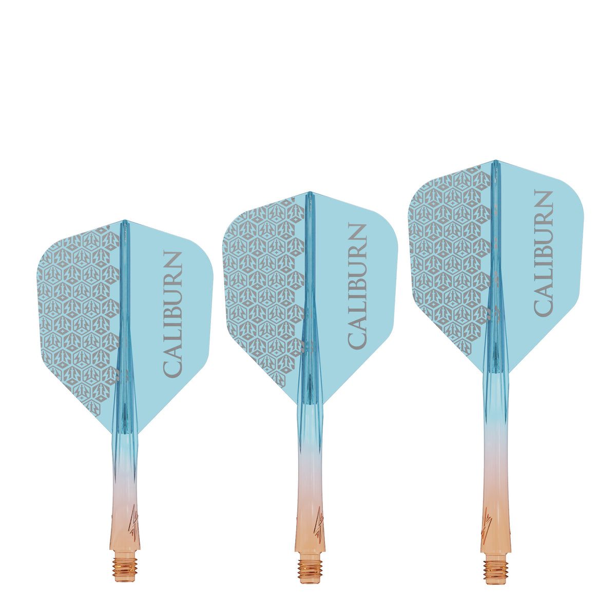 Caliburn SUP Flights - Moulded Shaft and Flight -  Standard No6 - Logo - Orange & Blue