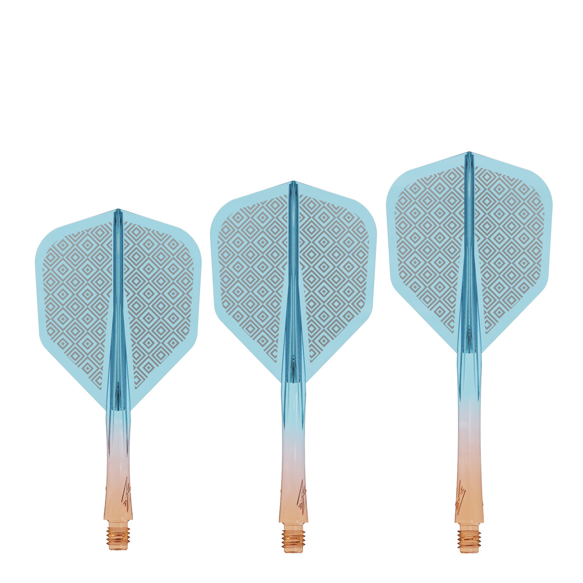 Caliburn SUP Flights - Moulded Shaft and Flight -  Standard No6 - Block - Orange & Blue