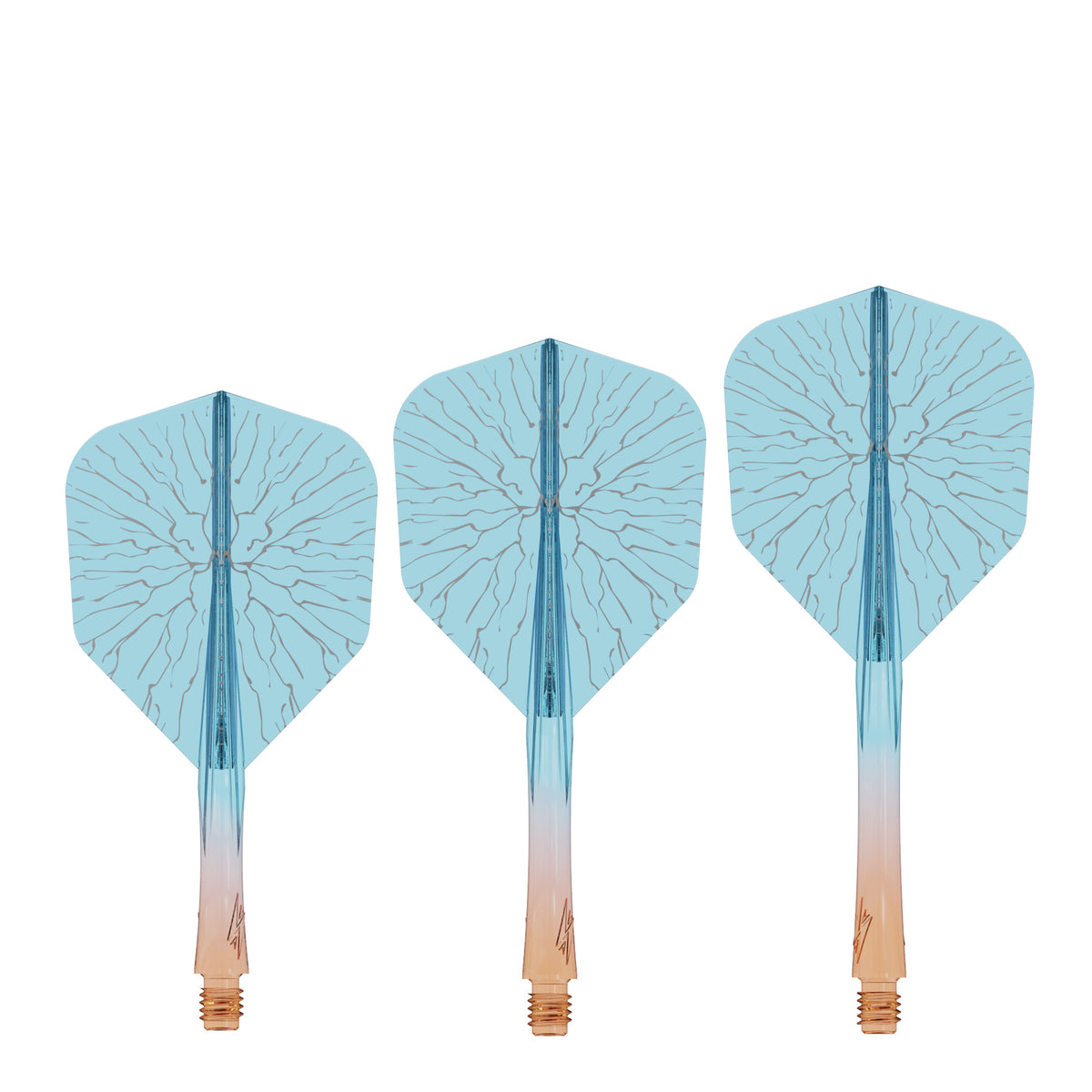 Caliburn SUP Flights - Moulded Shaft and Flight -  Standard No6 - Crack - Orange & Blue