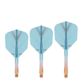 Caliburn SUP Flights - Moulded Shaft and Flight -  Standard No6 - Feather - Orange & Blue