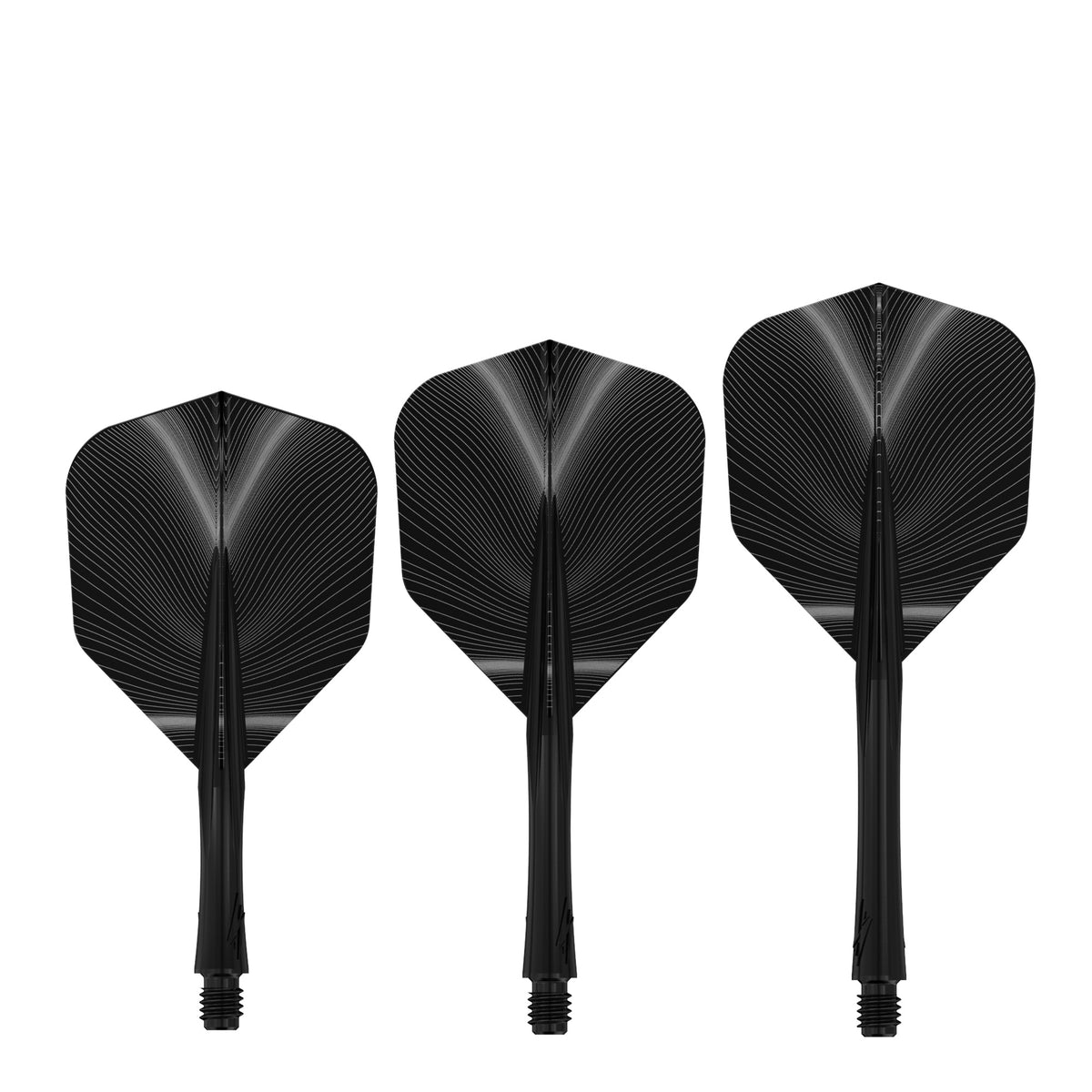 Caliburn SUP Flights - Moulded Shaft and Flight -  Standard No6 - Feather - Black