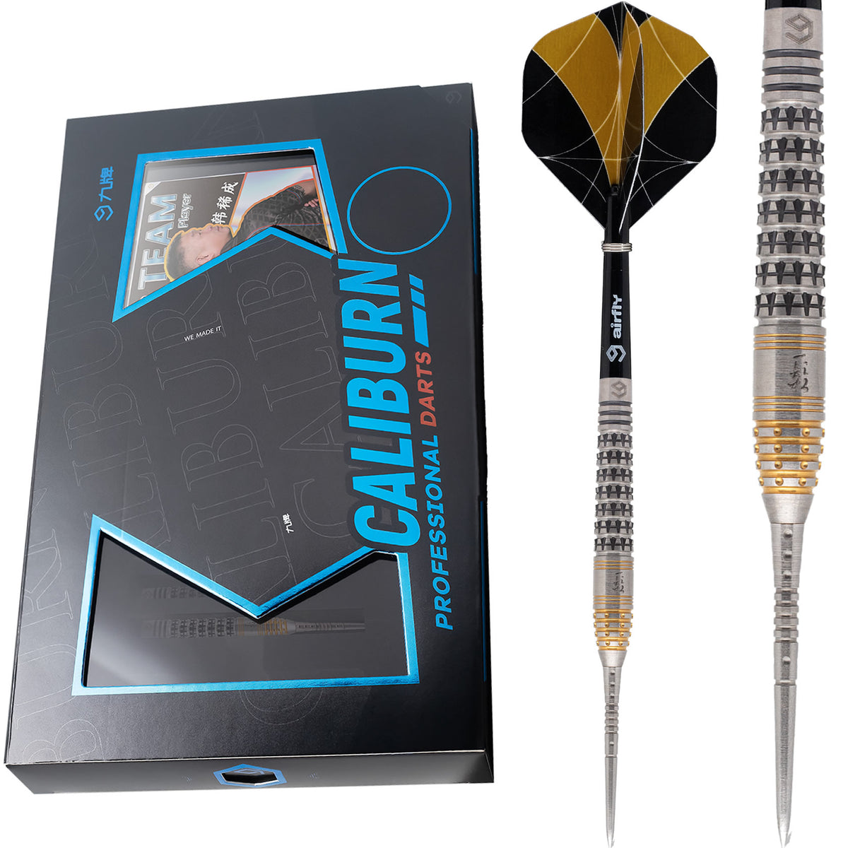 Caliburn Player Darts - Steel Tip - 90% - Silver & Gold - Han