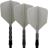 Cuesoul Rost T19 Integrated Dart Shaft and Flights - Big Wing - Black with Grey Flight