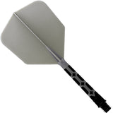 Cuesoul Rost T19 Integrated Dart Shaft and Flights - Big Wing - Black with Grey Flight