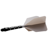 Cuesoul Rost T19 Integrated Dart Shaft and Flights - Big Wing - Black with Grey Flight