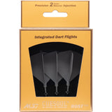 Cuesoul Rost T19 Integrated Dart Shaft and Flights - Big Wing - Black with Grey Flight
