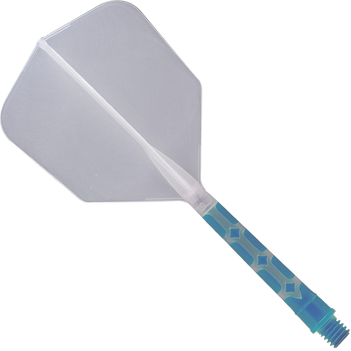 Cuesoul Rost T19 Integrated Dart Shaft and Flights - Big Wing - Sky Blue with Clear Flight